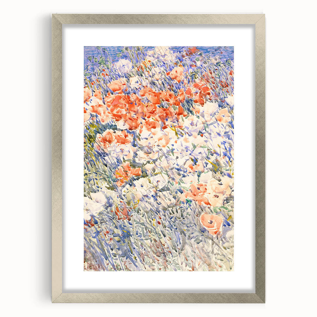 Impressionist Floral Meadow - The Island Garden by Childe Hassam Print