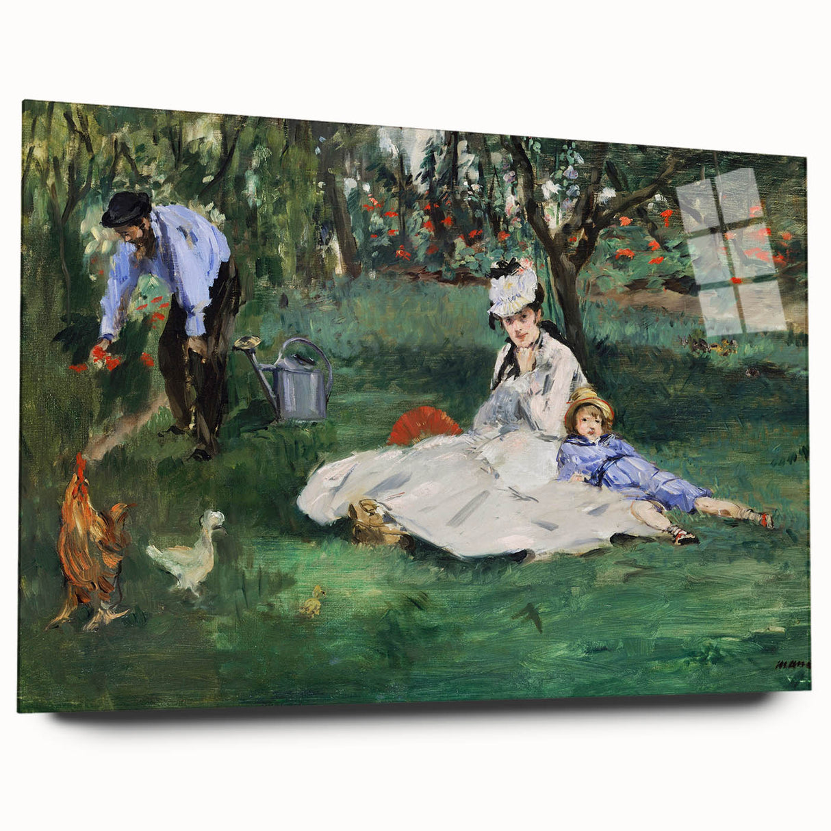 Impressionist Wall Art: The Monet Family in Their Garden by Édouard Manet