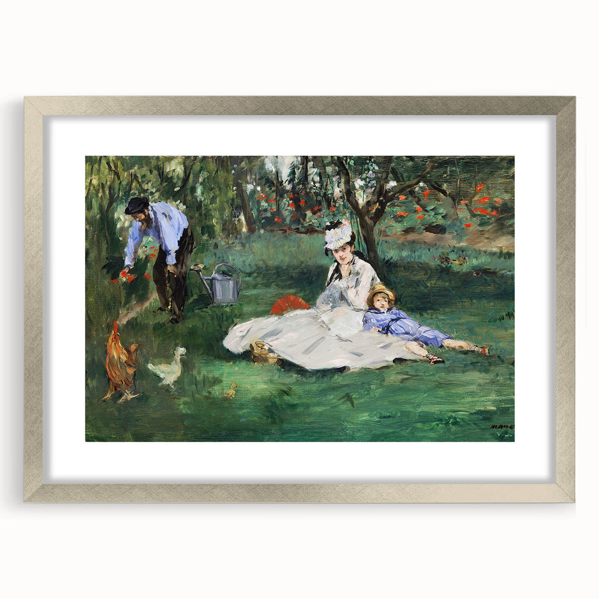 Impressionist Wall Art: The Monet Family in Their Garden by Édouard Manet
