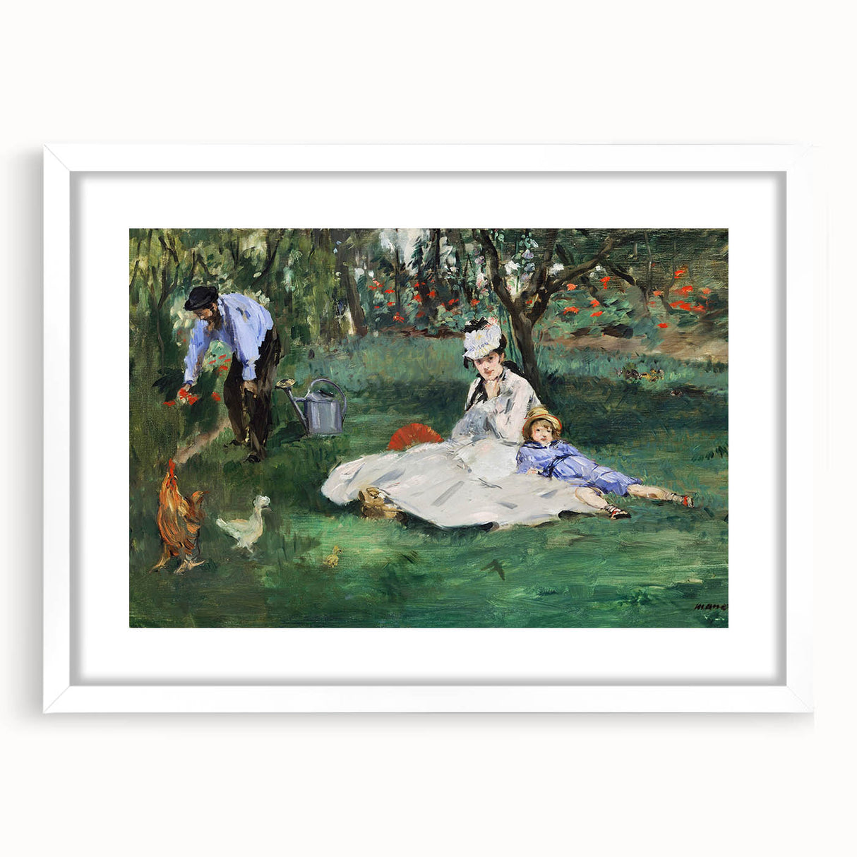 Impressionist Wall Art: The Monet Family in Their Garden by Édouard Manet