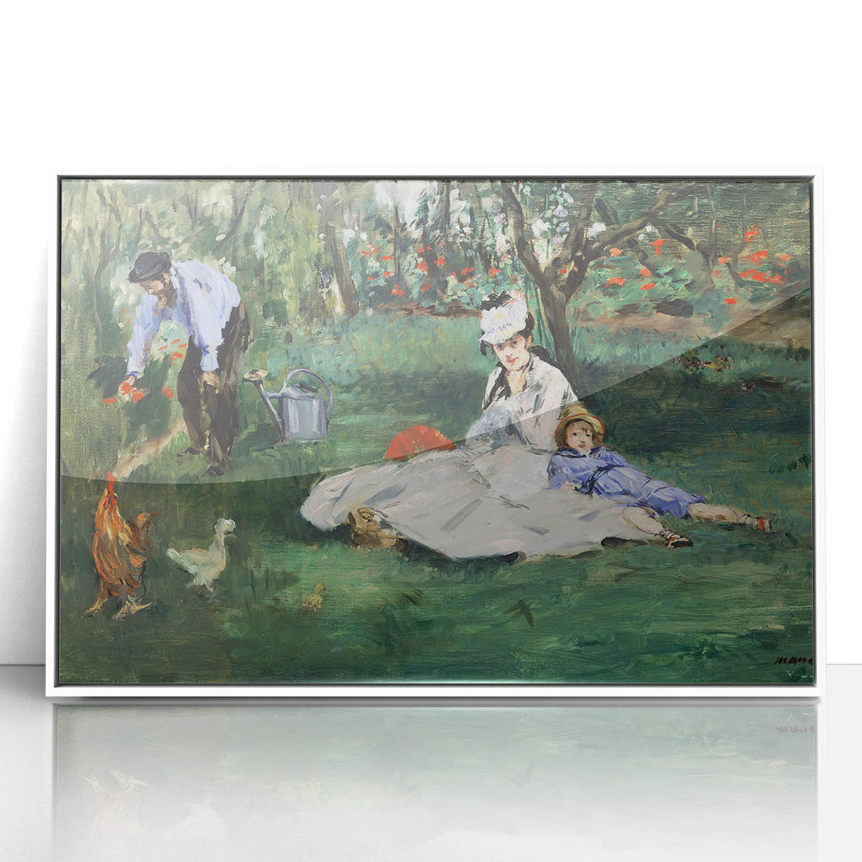 Impressionist Wall Art: The Monet Family in Their Garden by Édouard Manet
