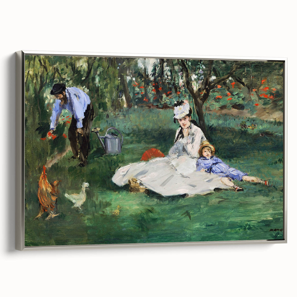 Impressionist Wall Art: The Monet Family in Their Garden by Édouard Manet