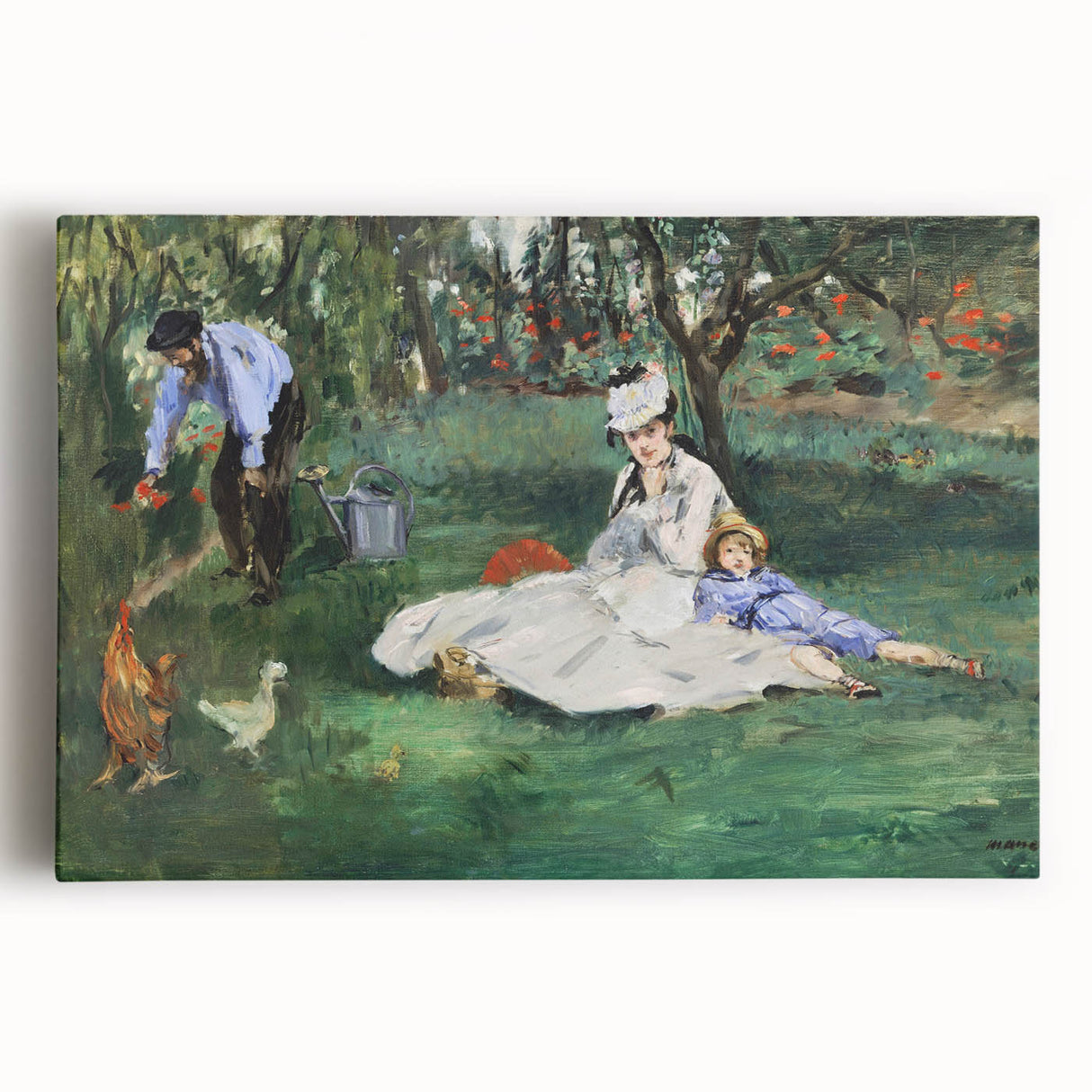 Impressionist Wall Art: The Monet Family in Their Garden by Édouard Manet
