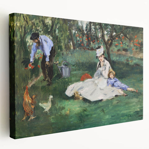 Impressionist Wall Art: The Monet Family in Their Garden by Édouard Manet