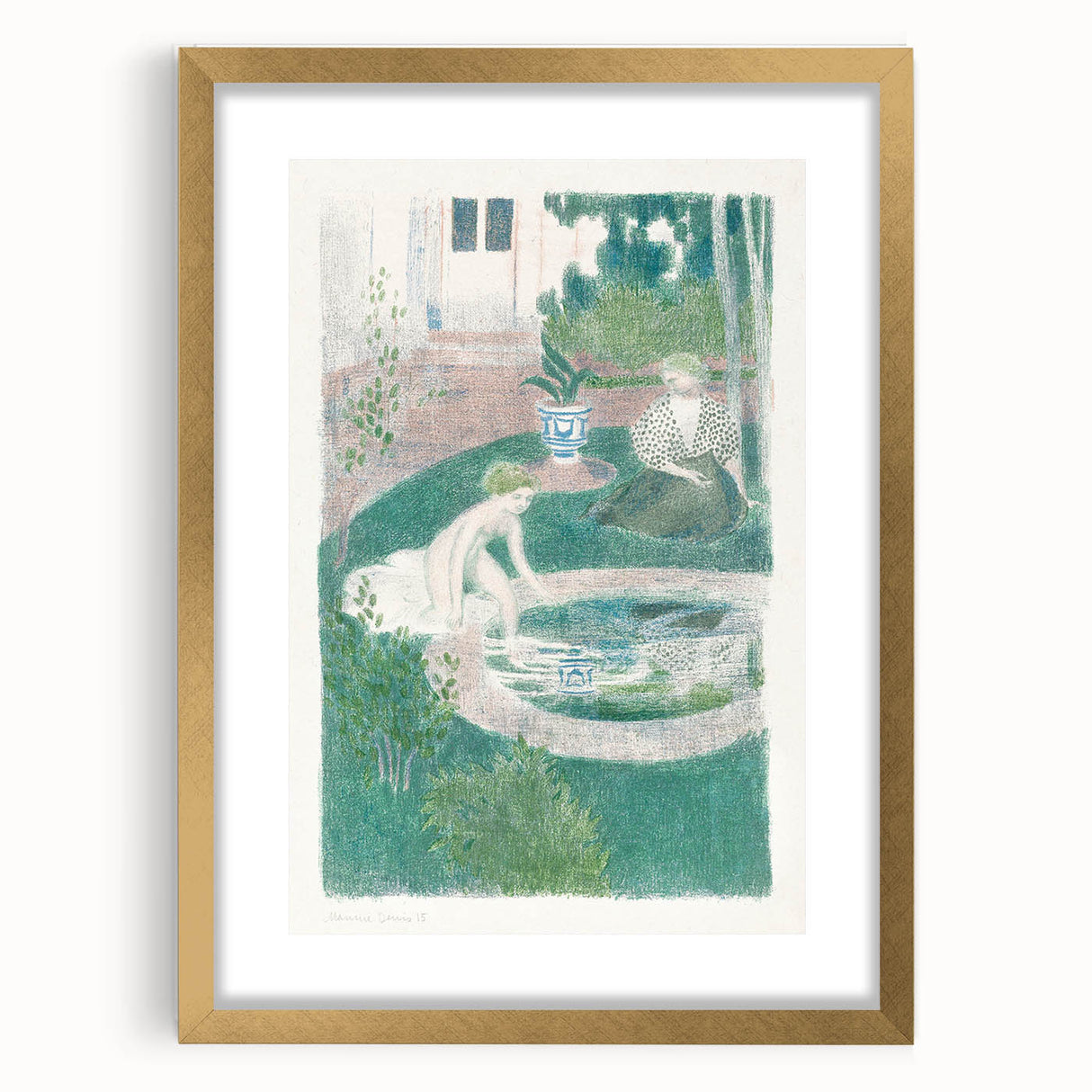 Impressionist Scene - Reflection in the Fountain by Maurice Denis