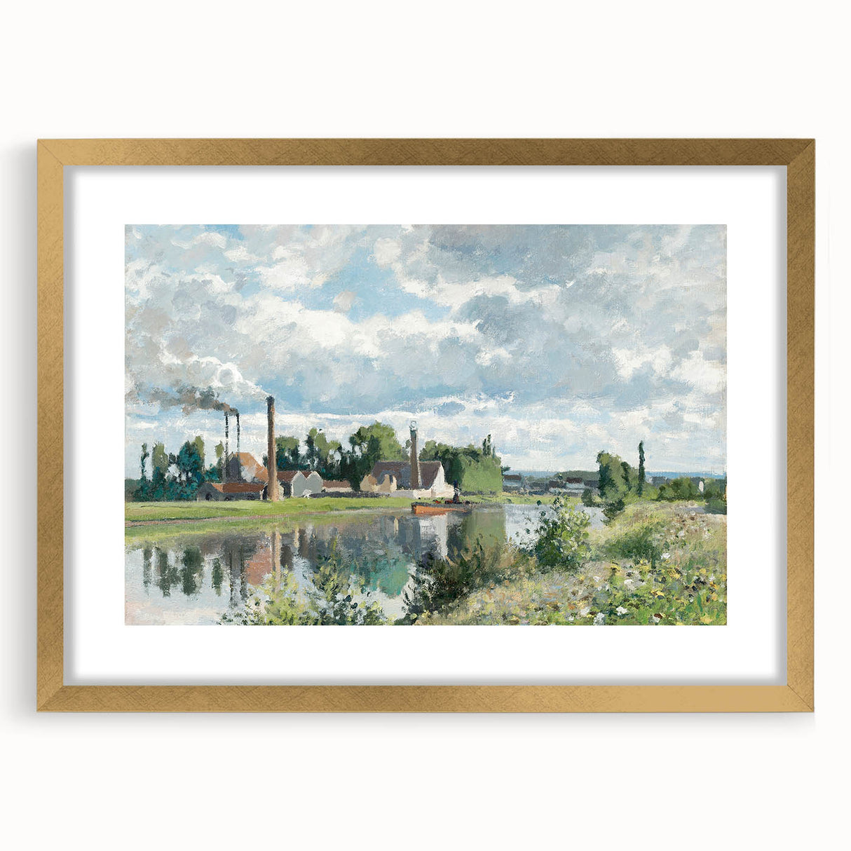 Impressionist Landscape - The River Oise by Camille Pissarro Print