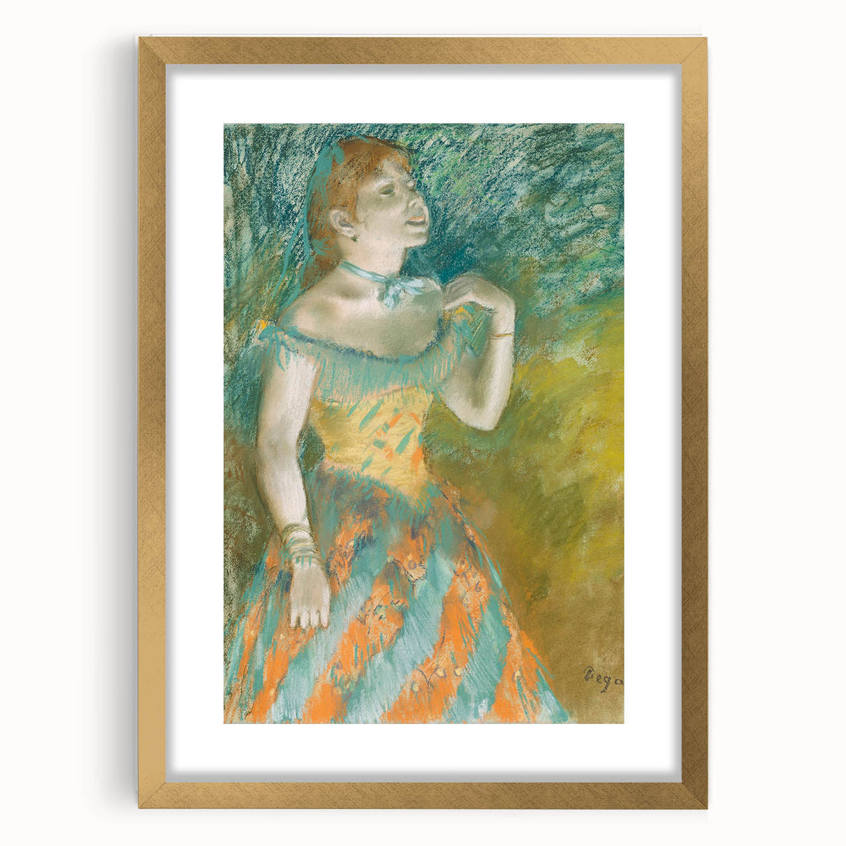 Impressionist Portrait - The Singer in Green by Edgar Degas