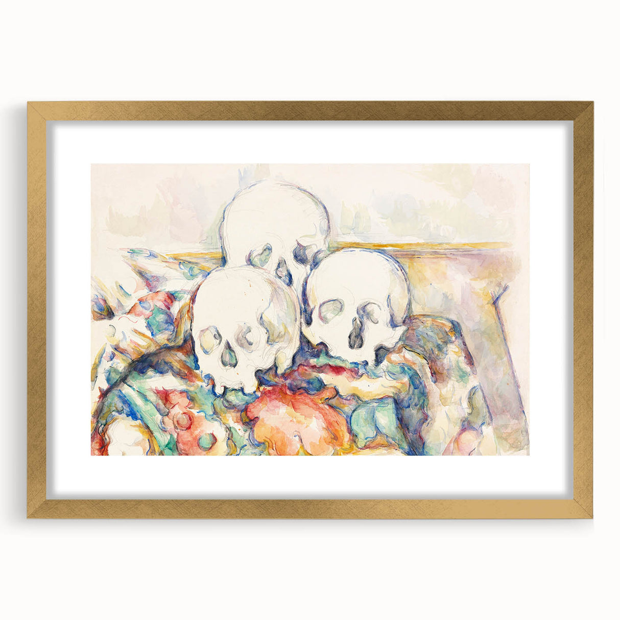 Post-Impressionist Art - The Three Skulls by Paul Cézanne Print