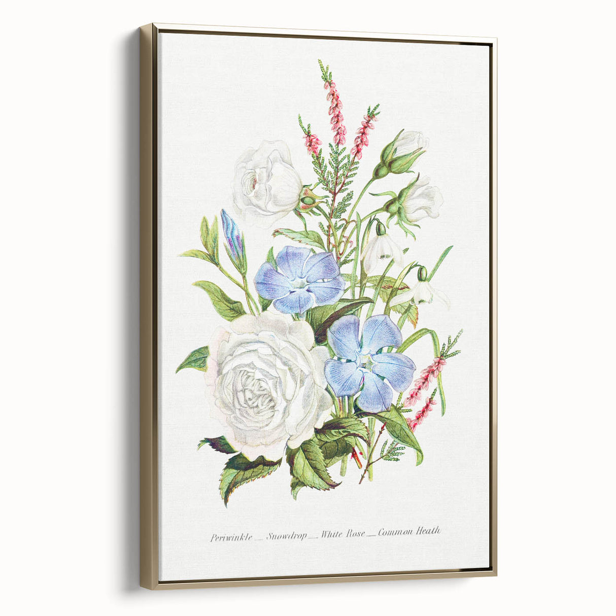Romanticism Art: Floral Bouquet Illustration Canvas Print