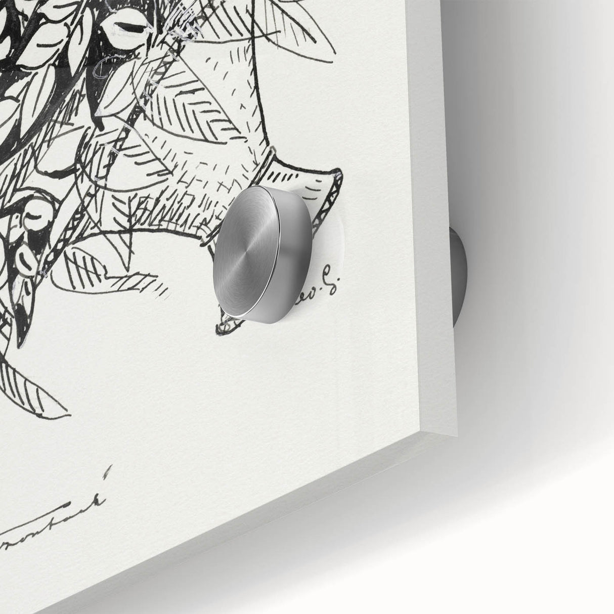 Modern Wall Art: Basket of Flowers - Minimalist Monochrome Print