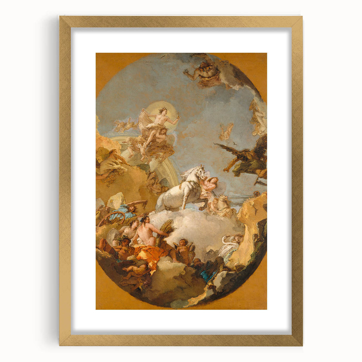 Romanticism Art: The Chariot of Aurora by Tiepolo Canvas Print