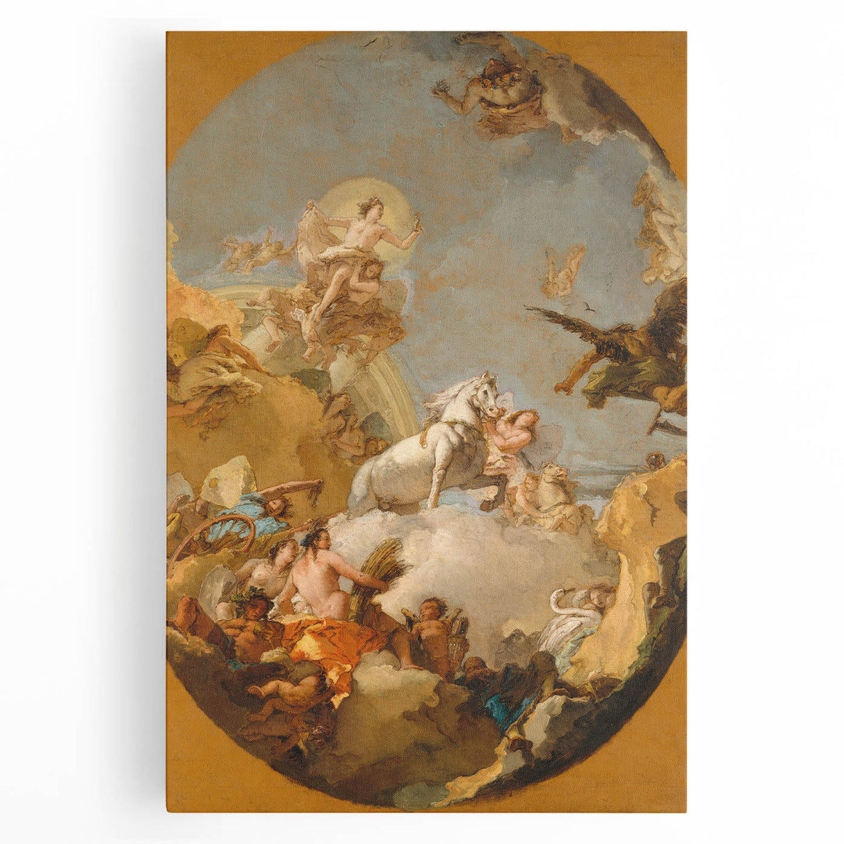 Romanticism Art: The Chariot of Aurora by Tiepolo Canvas Print