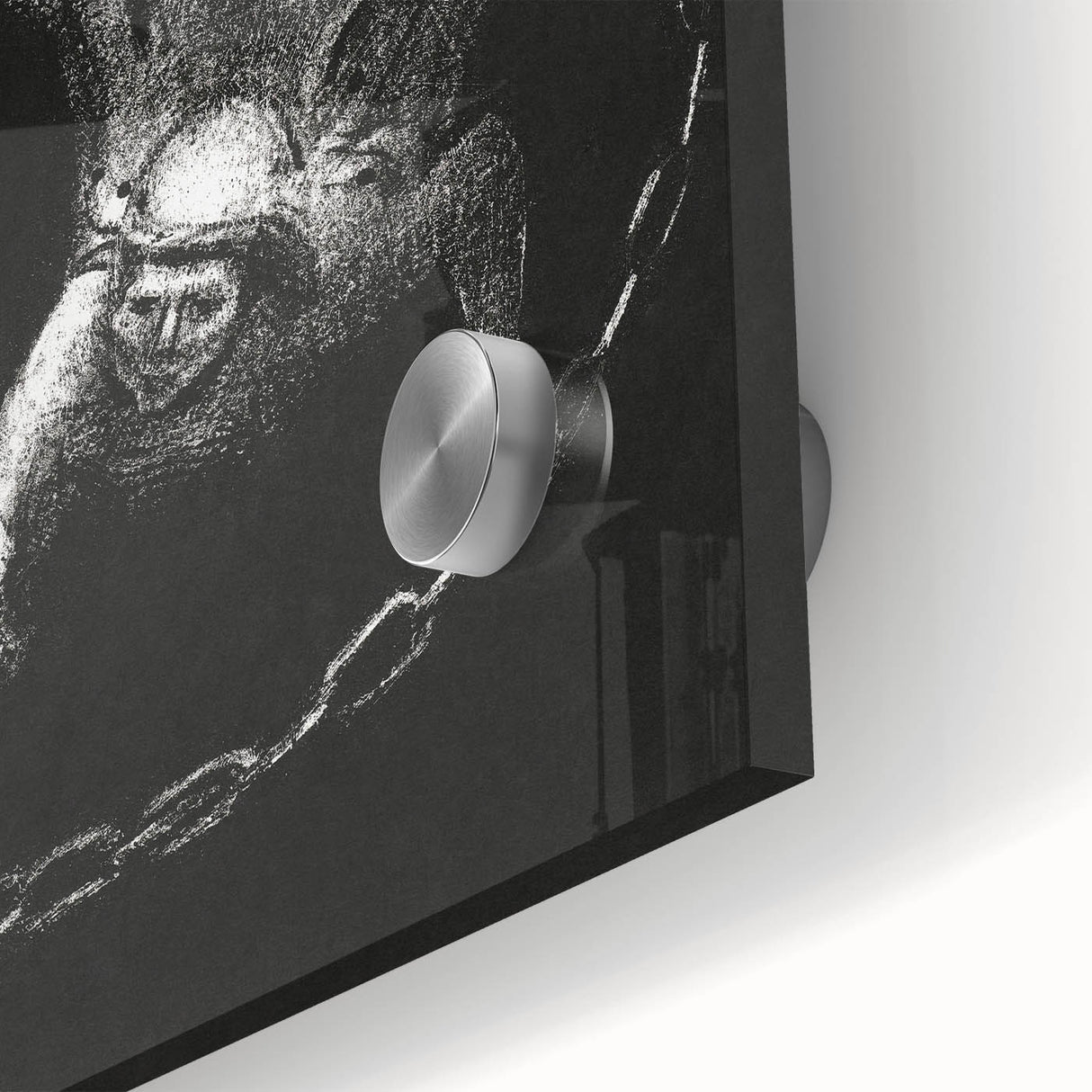 Modern Wall Art: Angel with Chain - Dramatic Monochrome Artwork