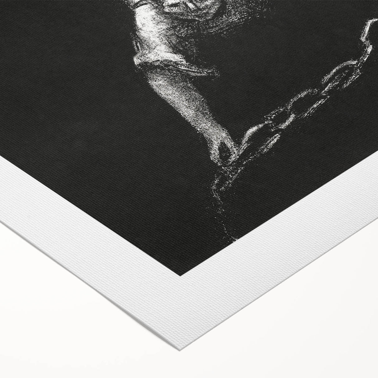 Modern Wall Art: Angel with Chain - Dramatic Monochrome Artwork