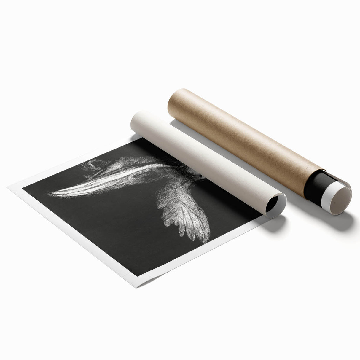 Modern Wall Art: Angel with Chain - Dramatic Monochrome Artwork