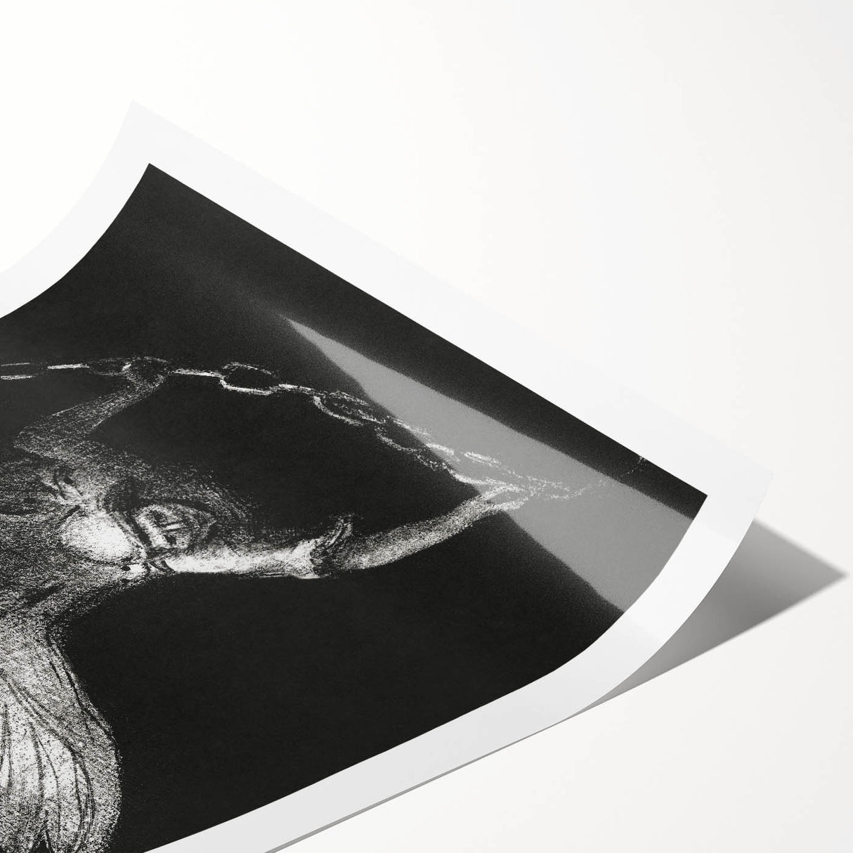 Modern Wall Art: Angel with Chain - Dramatic Monochrome Artwork