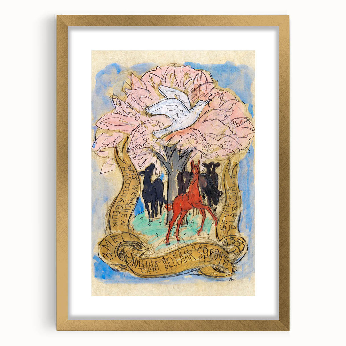 Modern Wall Art: Birth Celebration - Vibrant Abstract Nature Print