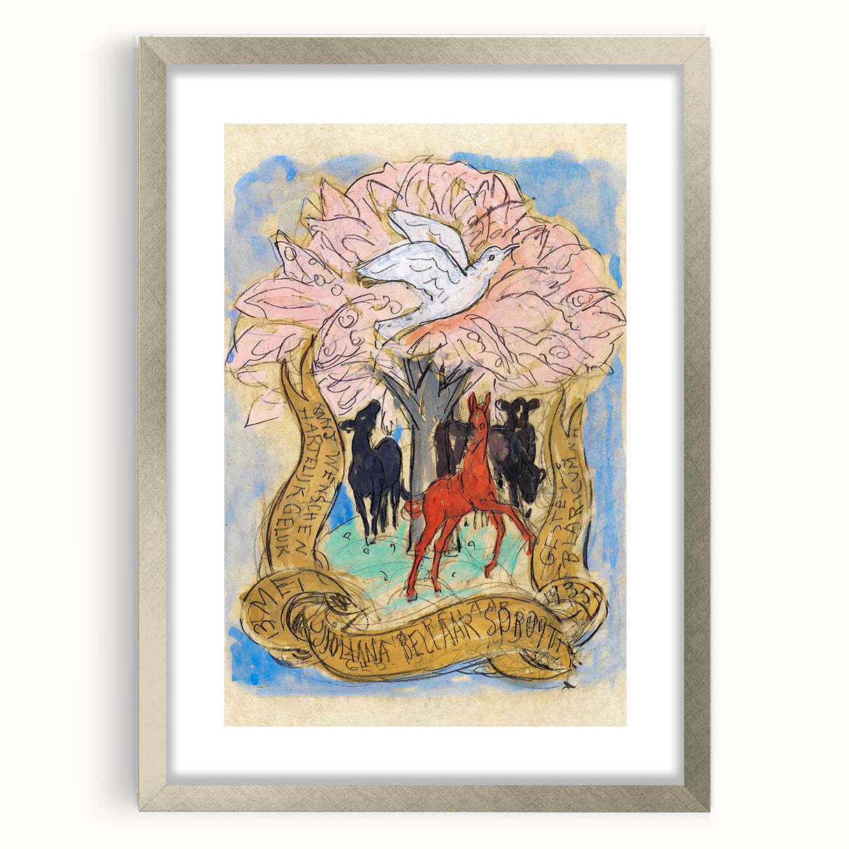 Modern Wall Art: Birth Celebration - Vibrant Abstract Nature Print