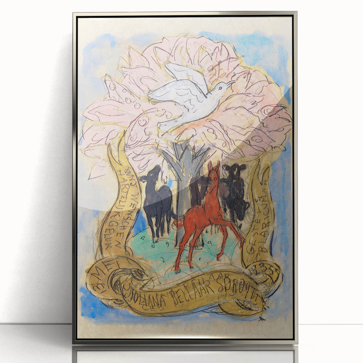 Modern Wall Art: Birth Celebration - Vibrant Abstract Nature Print