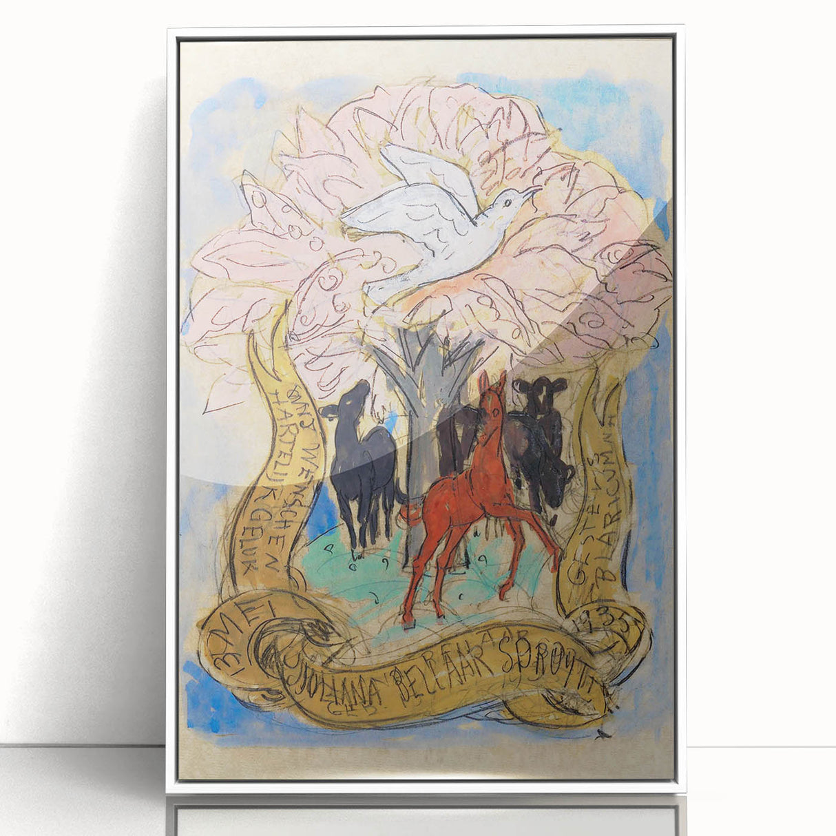 Modern Wall Art: Birth Celebration - Vibrant Abstract Nature Print