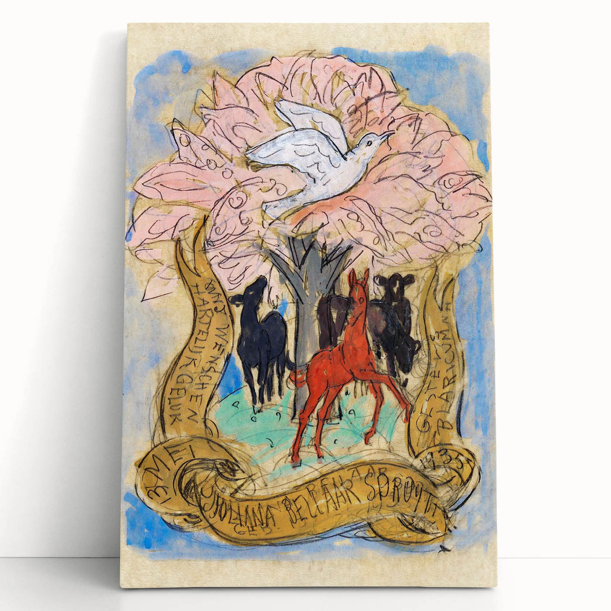 Modern Wall Art: Birth Celebration - Vibrant Abstract Nature Print