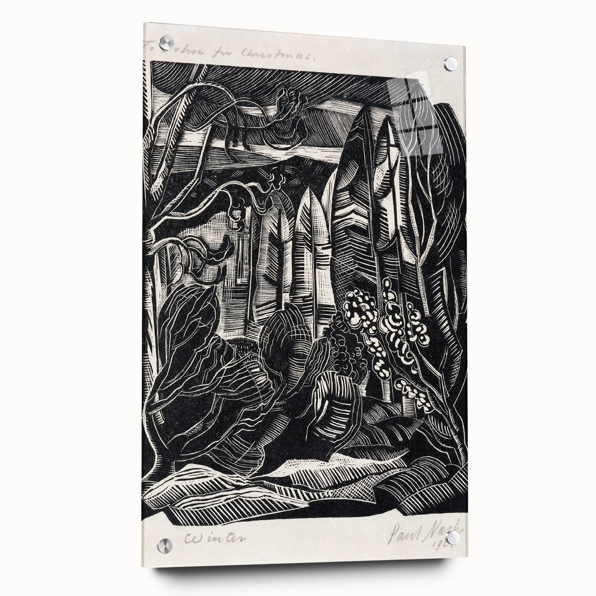 Modern Wall Art: Winter Scene - Monochrome Abstract Nature Print