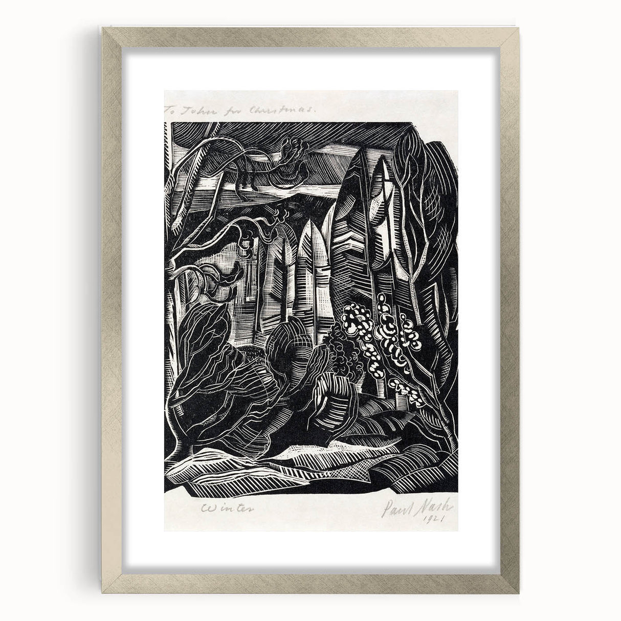 Modern Wall Art: Winter Scene - Monochrome Abstract Nature Print