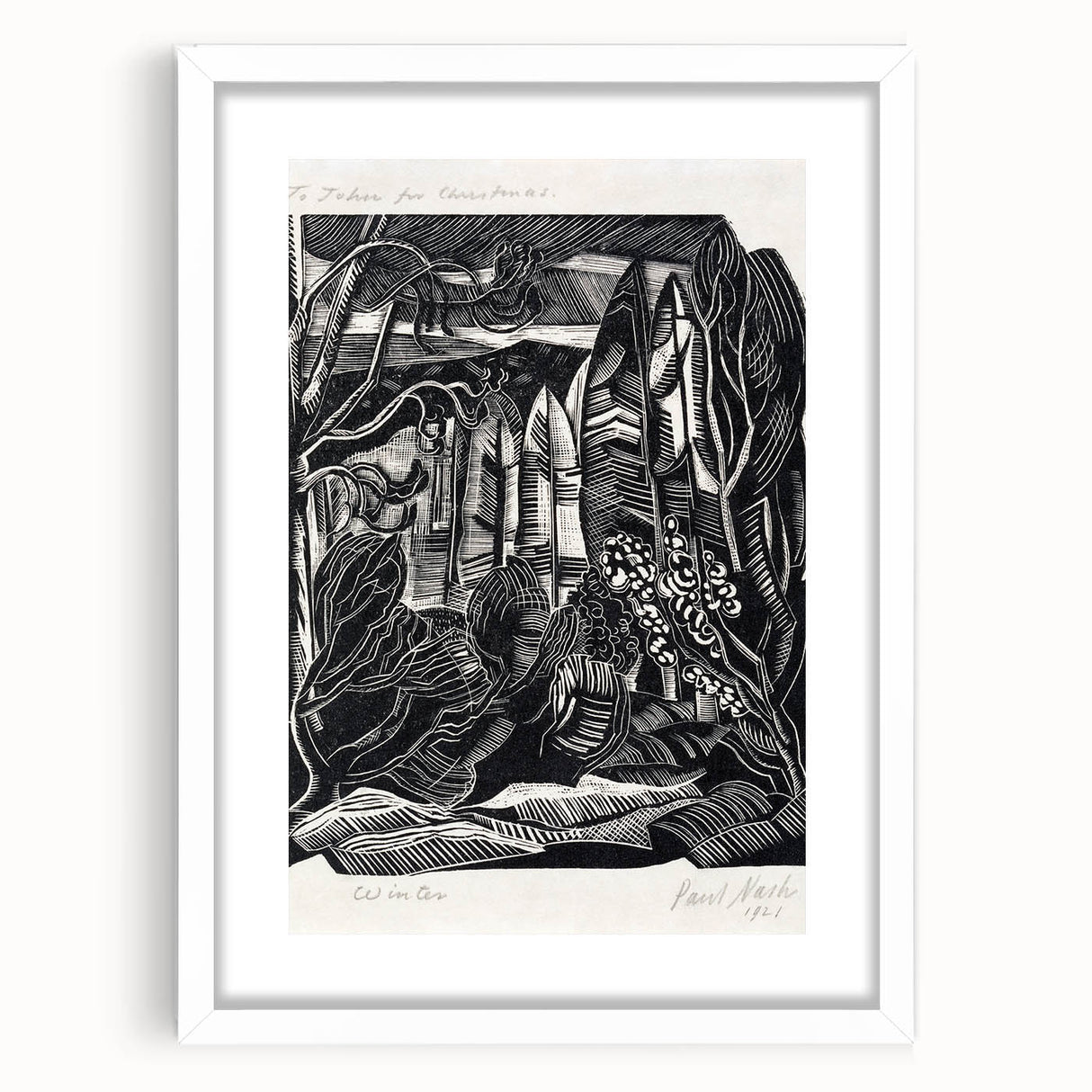Modern Wall Art: Winter Scene - Monochrome Abstract Nature Print