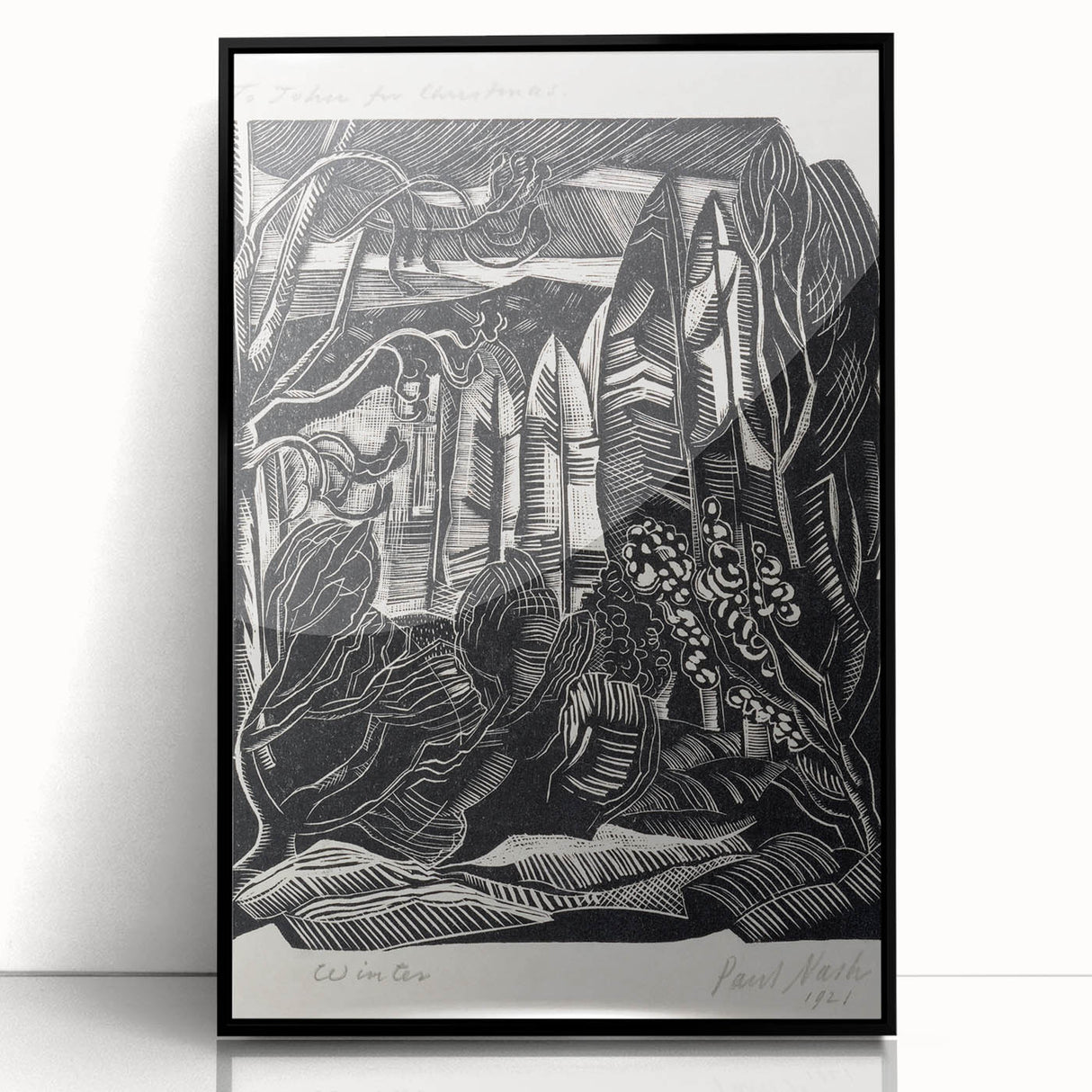 Modern Wall Art: Winter Scene - Monochrome Abstract Nature Print
