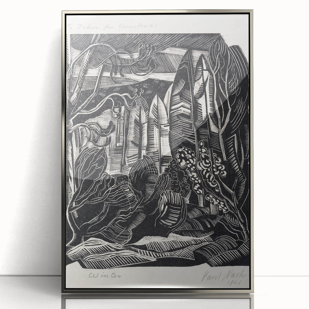 Modern Wall Art: Winter Scene - Monochrome Abstract Nature Print