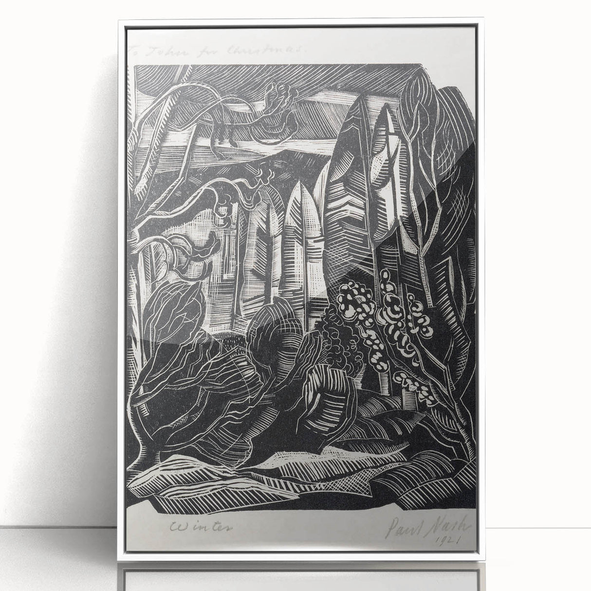 Modern Wall Art: Winter Scene - Monochrome Abstract Nature Print