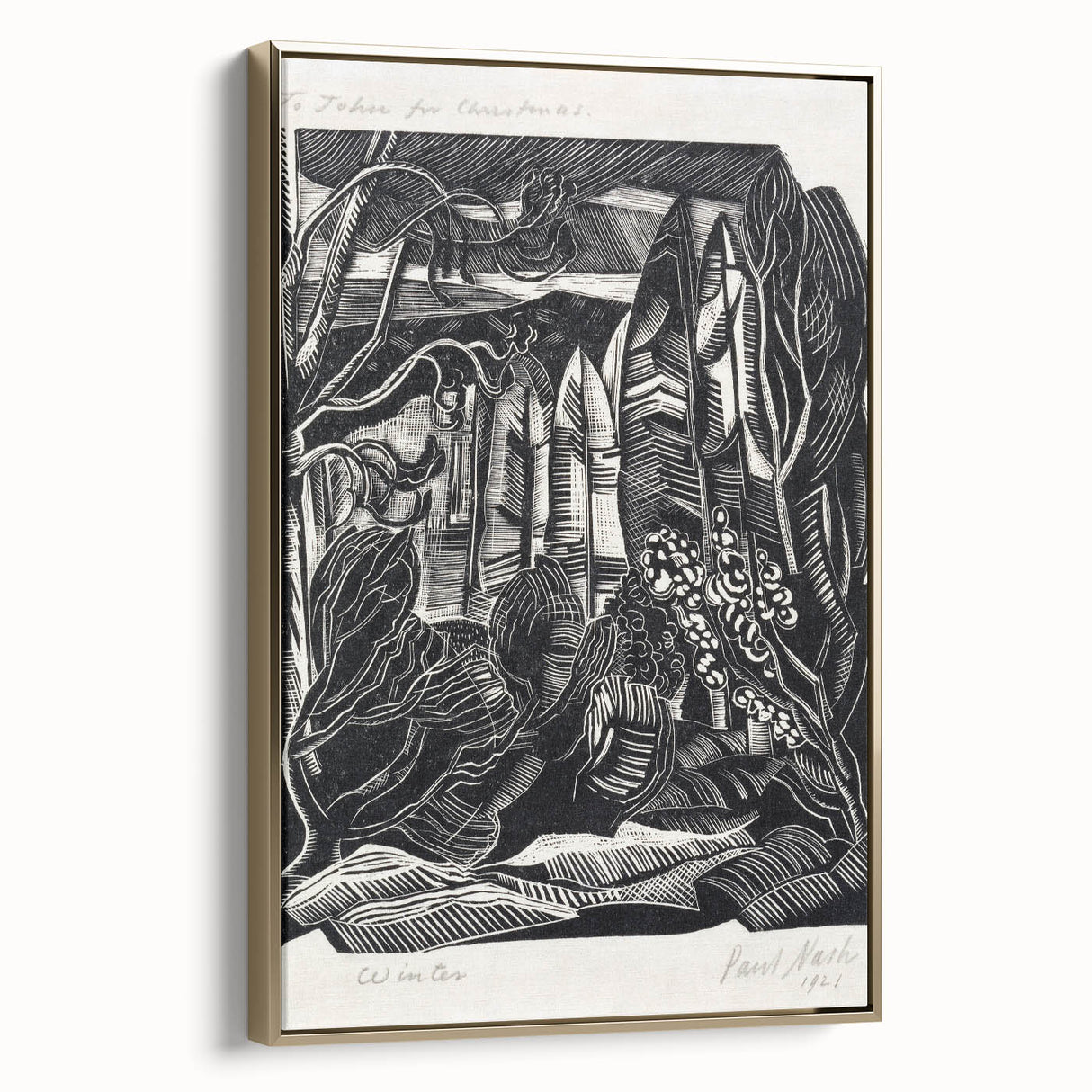 Modern Wall Art: Winter Scene - Monochrome Abstract Nature Print