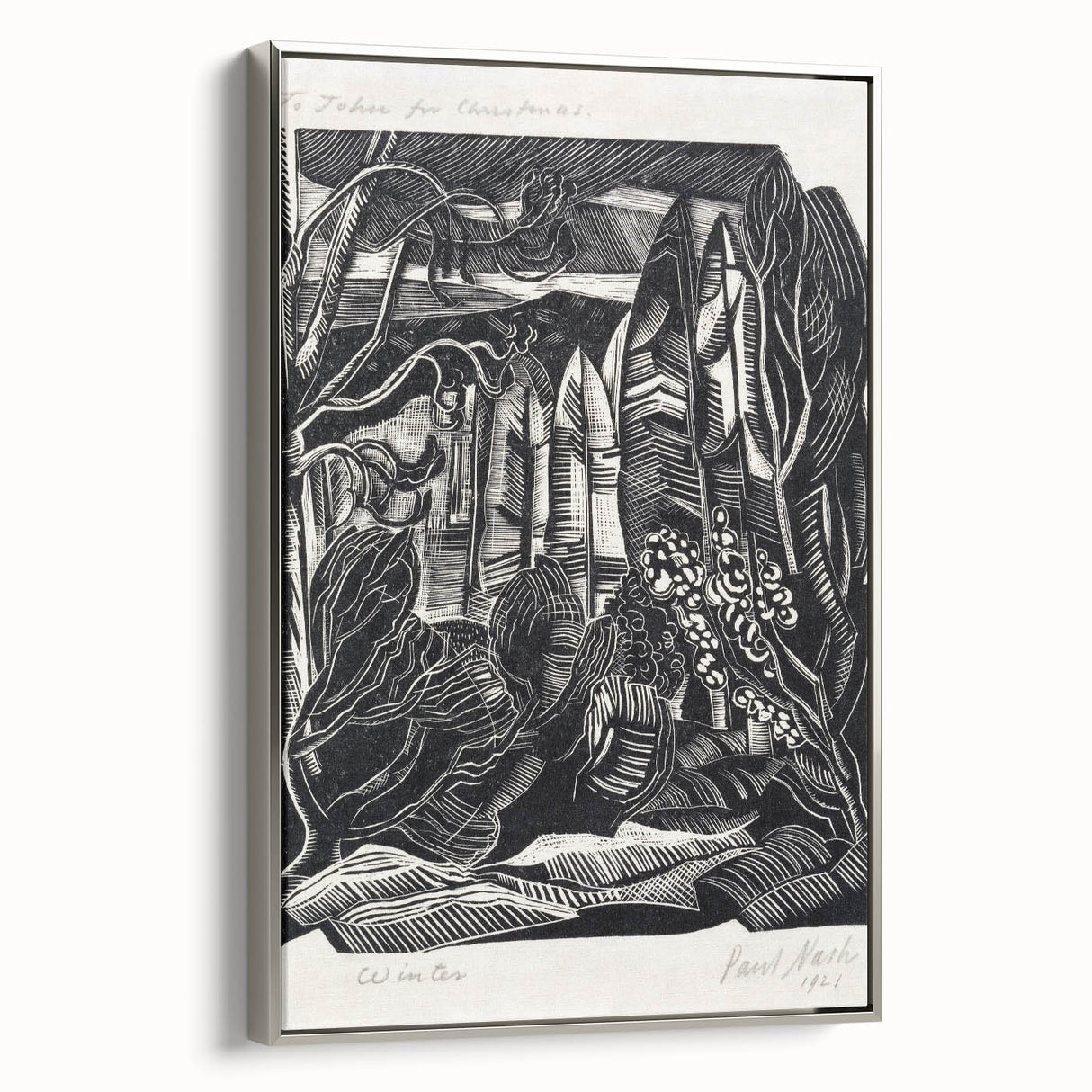 Modern Wall Art: Winter Scene - Monochrome Abstract Nature Print