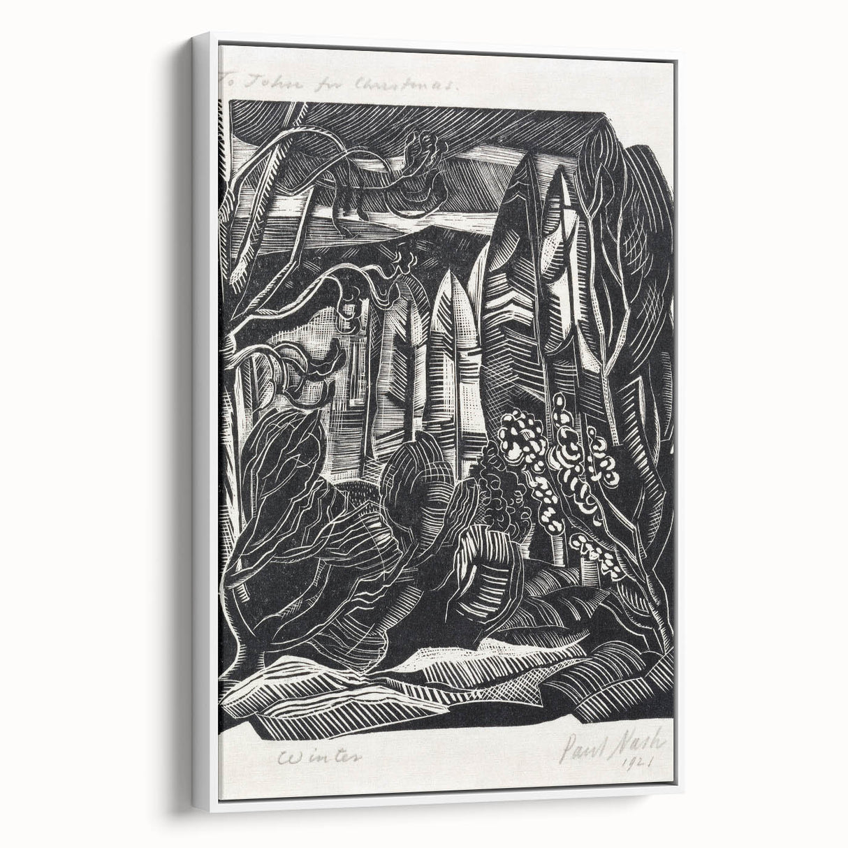 Modern Wall Art: Winter Scene - Monochrome Abstract Nature Print