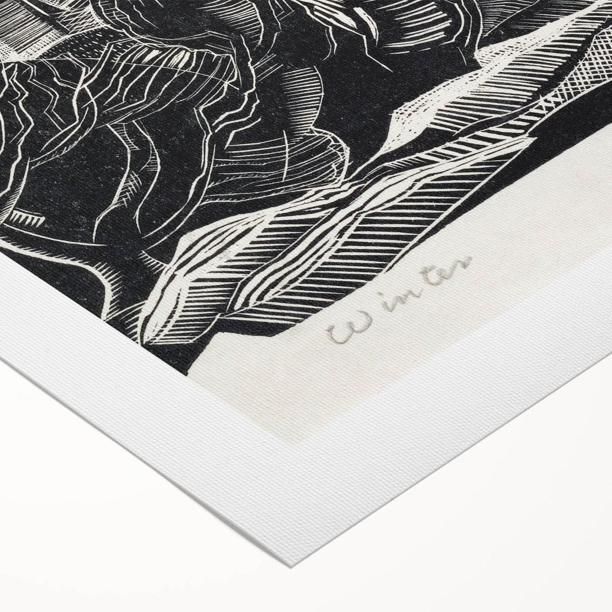 Modern Wall Art: Winter Scene - Monochrome Abstract Nature Print