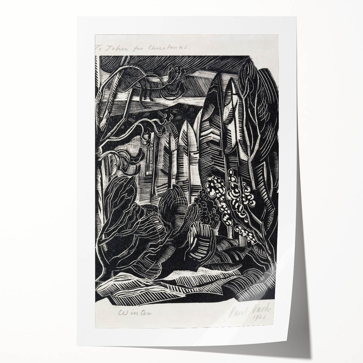 Modern Wall Art: Winter Scene - Monochrome Abstract Nature Print