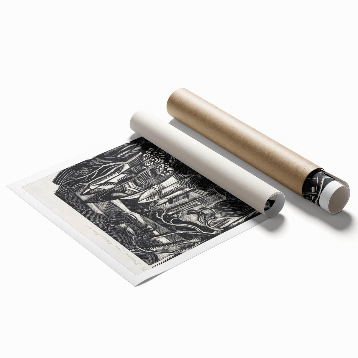 Modern Wall Art: Winter Scene - Monochrome Abstract Nature Print