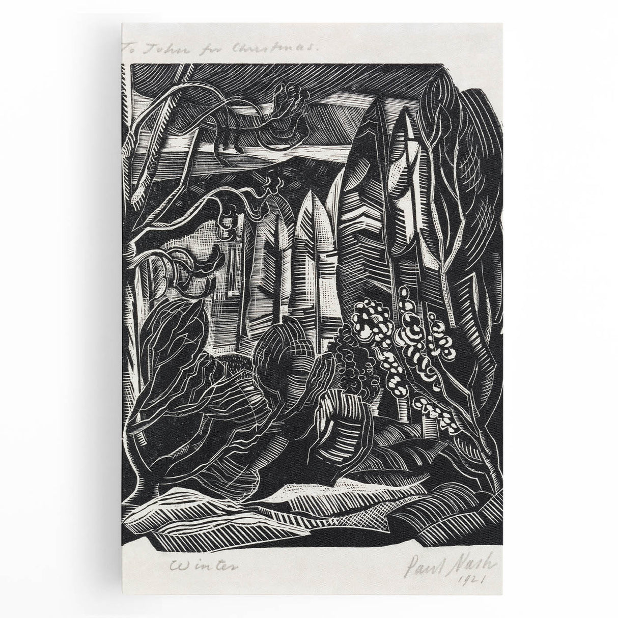 Modern Wall Art: Winter Scene - Monochrome Abstract Nature Print