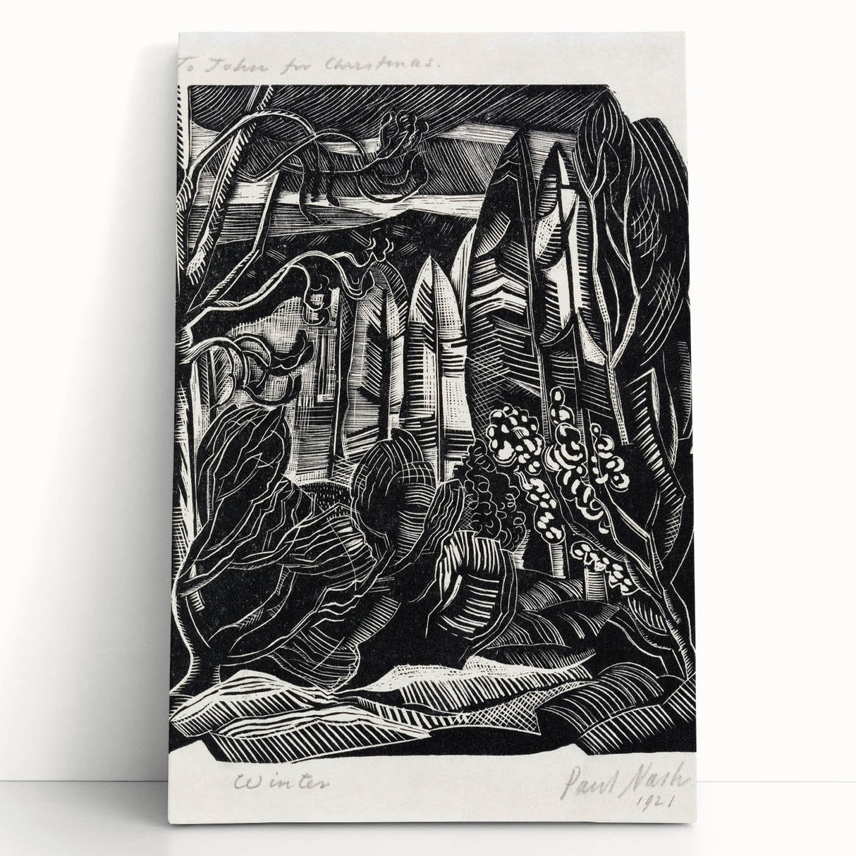 Modern Wall Art: Winter Scene - Monochrome Abstract Nature Print