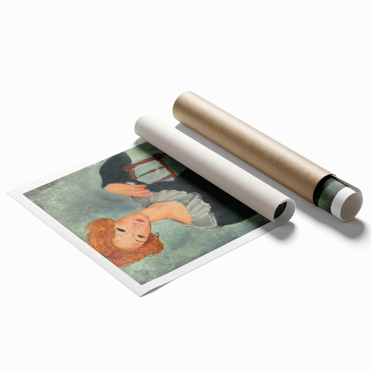 Modern Wall Art: Woman with Red Hair - Elegant Abstract Portrait