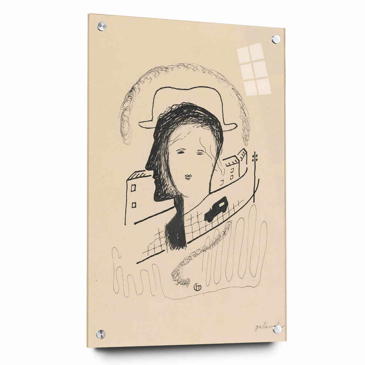 Modern Wall Art: Couple - Minimalist Abstract Line Drawing Print