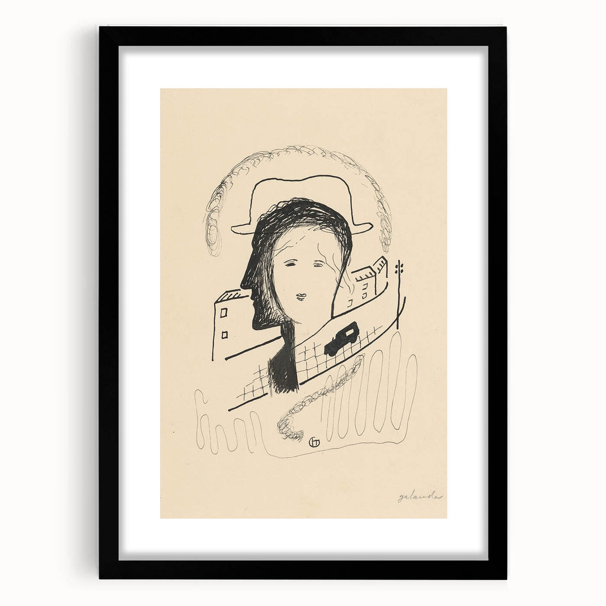 Modern Wall Art: Couple - Minimalist Abstract Line Drawing Print