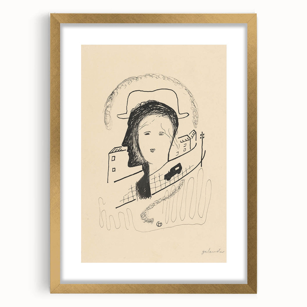 Modern Wall Art: Couple - Minimalist Abstract Line Drawing Print