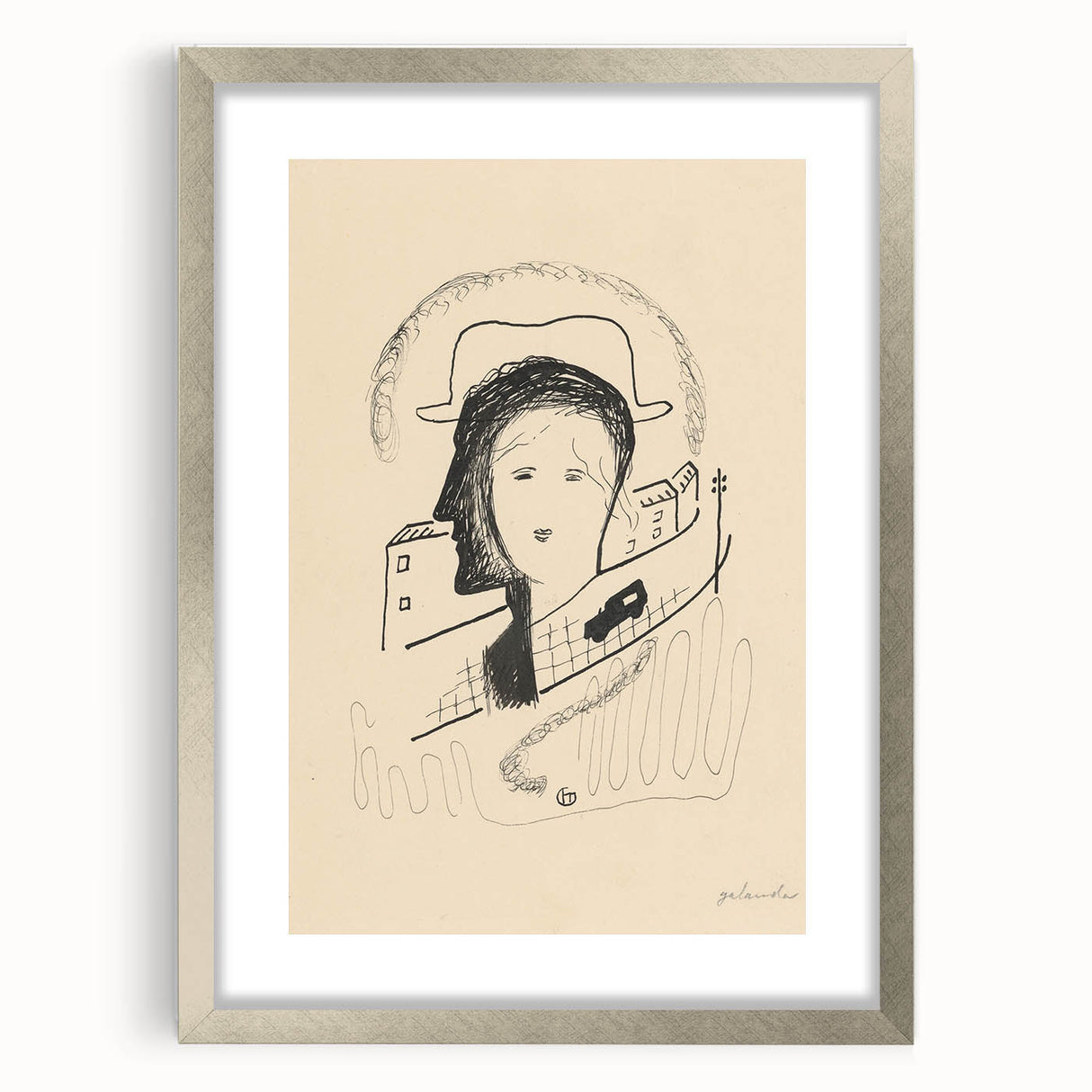 Modern Wall Art: Couple - Minimalist Abstract Line Drawing Print