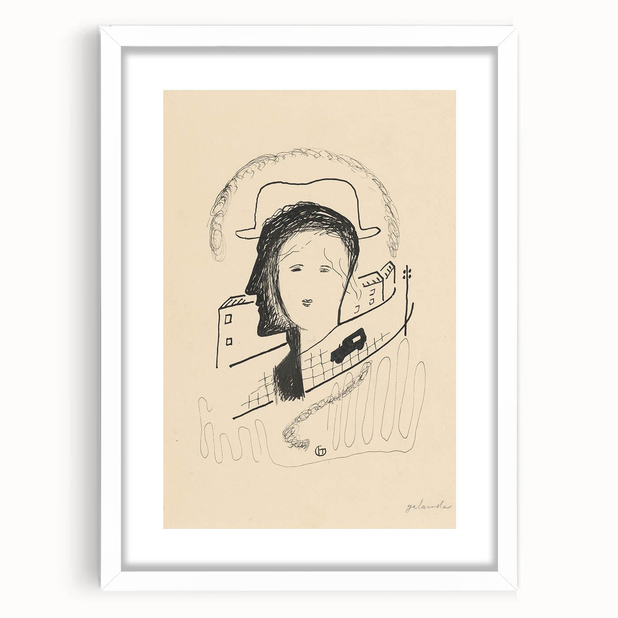 Modern Wall Art: Couple - Minimalist Abstract Line Drawing Print