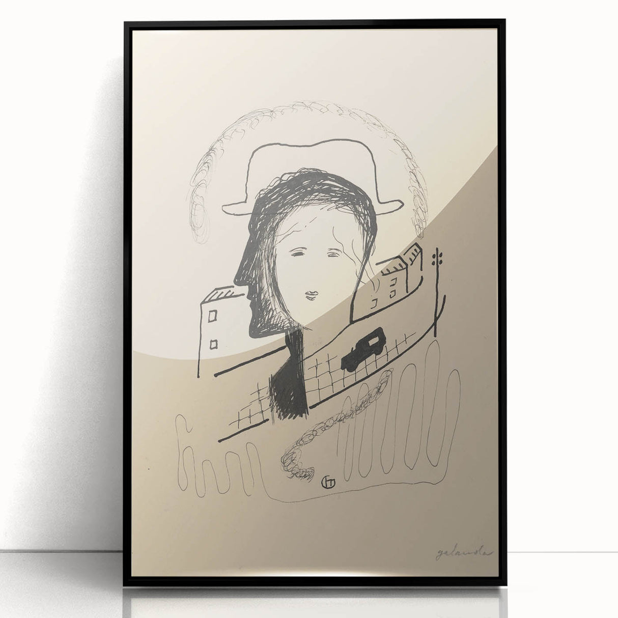 Modern Wall Art: Couple - Minimalist Abstract Line Drawing Print