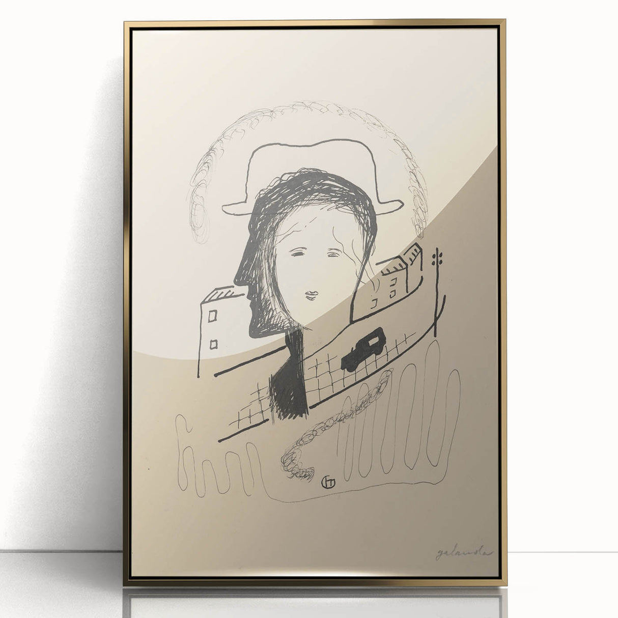 Modern Wall Art: Couple - Minimalist Abstract Line Drawing Print