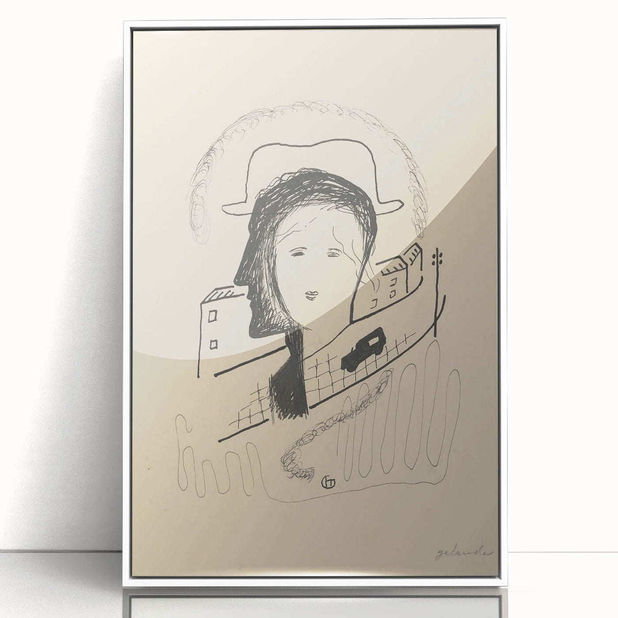 Modern Wall Art: Couple - Minimalist Abstract Line Drawing Print