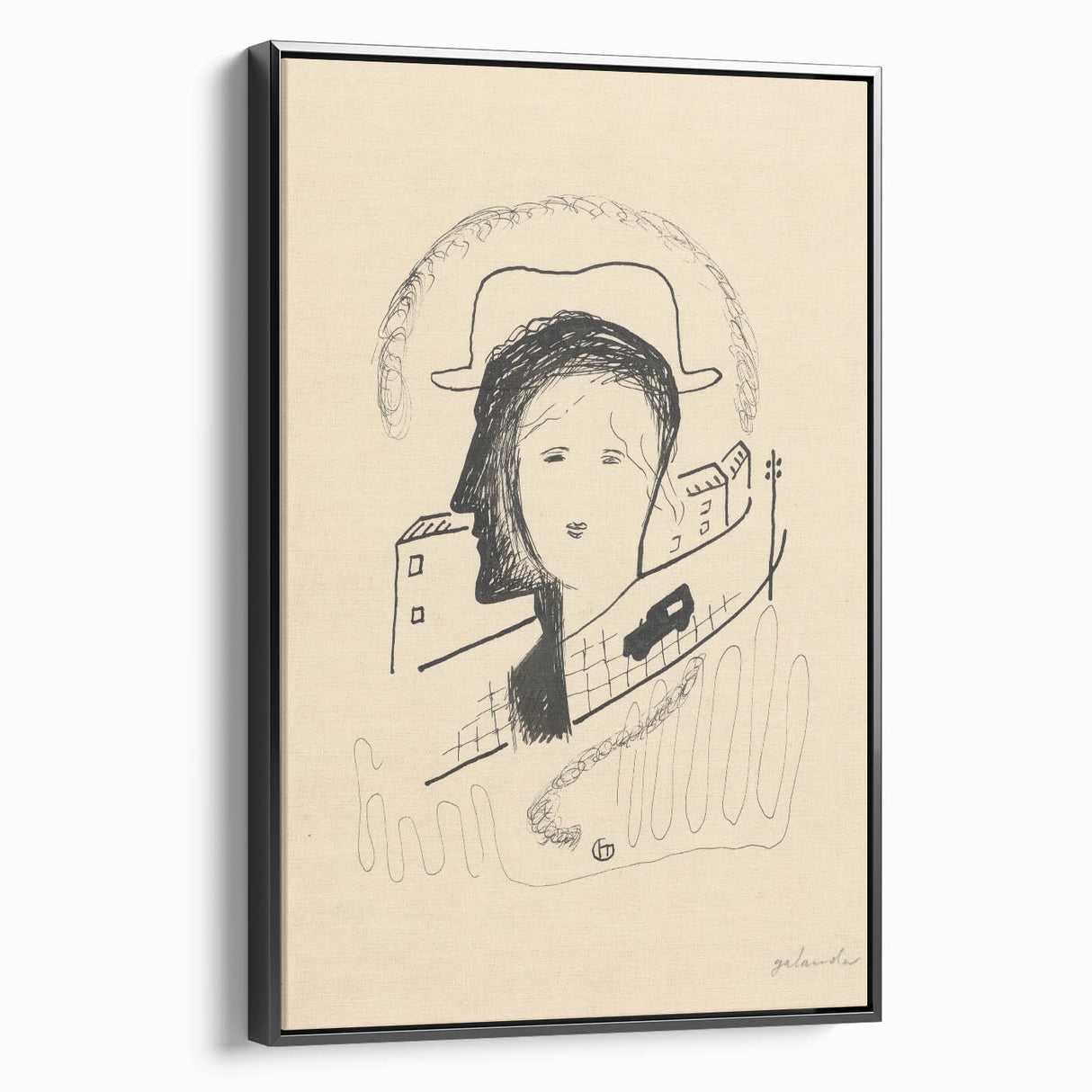 Modern Wall Art: Couple - Minimalist Abstract Line Drawing Print