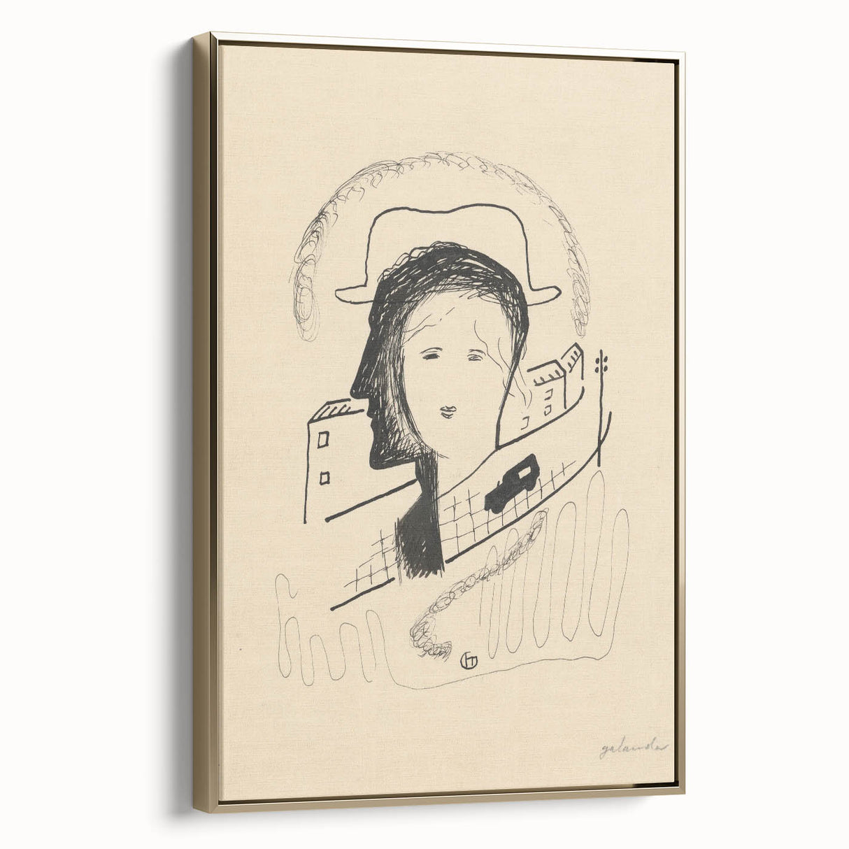 Modern Wall Art: Couple - Minimalist Abstract Line Drawing Print